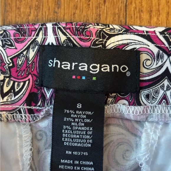 Sharagano Leggings with Pink and Black Pattern Womens Size 8 - Picture 4 of 5